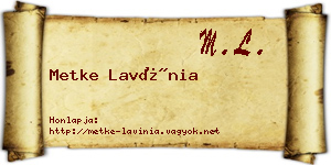 Metke Lavínia névjegykártya